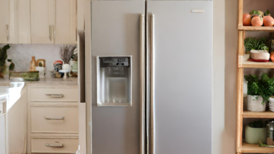 side by side double door refrigerator